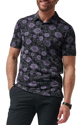 TravisMathew Not Happening Floral Piqué Polo Black at Nordstrom,