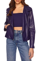 Susana Monaco Faux Leather Moto Jacket Thunder at Nordstrom,