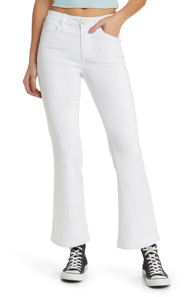 1822 Denim High Waist Slim Flare Jeans White at Nordstrom,