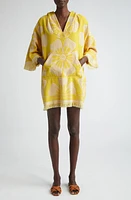 Zimmermann Golden Terry Cloth Hoodie Dress Yellow/Cream at Nordstrom,