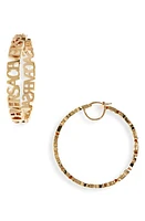 Versace Signature Logo Hoop Earrings in Versace Gold at Nordstrom