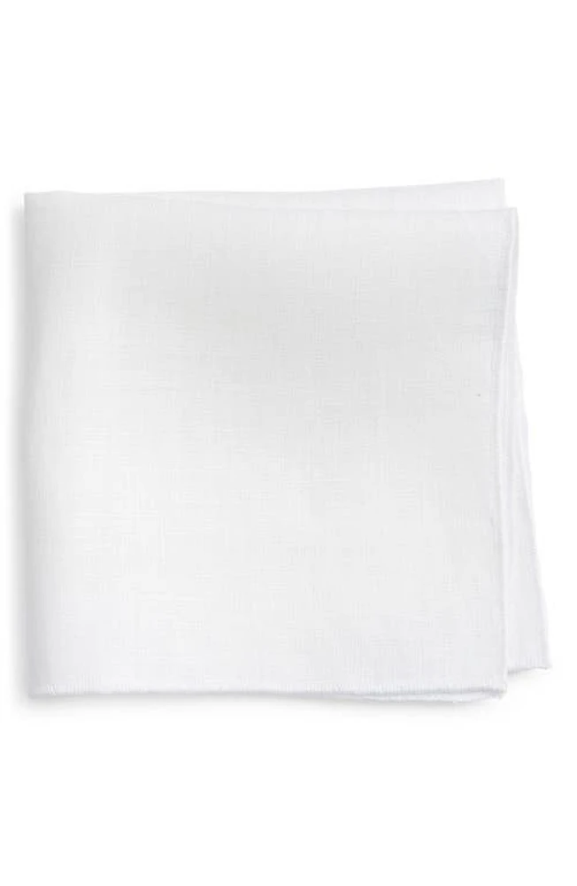 CLIFTON WILSON Linen Pocket Square in White at Nordstrom