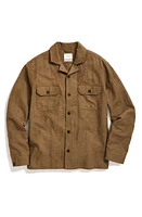 Billy Reid Pelican Gulf Embroidered Long Sleeve Linen & Cotton Camp Shirt Olive at Nordstrom,