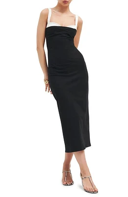 Reformation Nelle Organic Cotton Blend Body-Con Dress Black at Nordstrom,