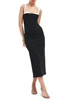 Reformation Nelle Organic Cotton Blend Body-Con Dress Black at Nordstrom,