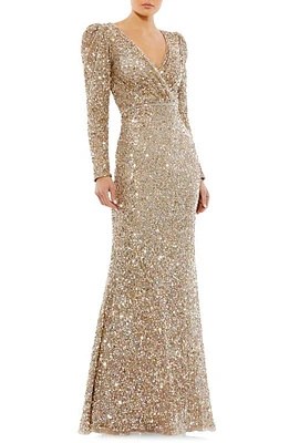 Mac Duggal Long Sleeve Sequin Trumpet Gown at Nordstrom,