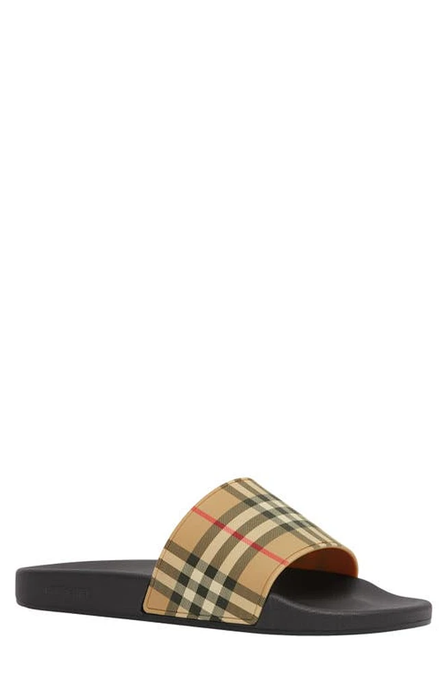 burberry Furley Check Slide Sandal Archive Beige at Nordstrom,