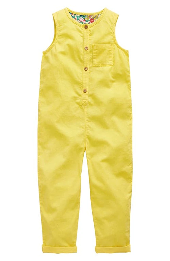 Mini Boden Kids' Cotton Corduroy Jumpsuit Sweetcorn Yellow at Nordstrom,