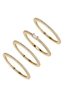 Nadri Pave The Way Set of 4 Cubic Zirconia Stacking Rings in Gold at Nordstrom