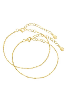 Sterling Forever Chloe Set of 2 Station Bracelets in Gold at Nordstrom