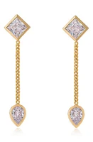 Ettika Cubic Zirconia Linear Drop Earrings in Gold at Nordstrom