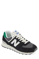 New Balance 574 Sneaker in Black/Castlerock at Nordstrom, Size 12