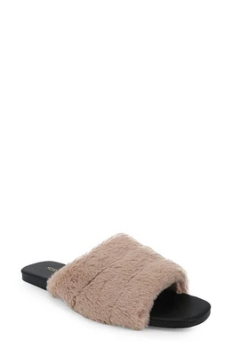 Yosi Samra Noro Faux Fur Slide Sandal Beige at Nordstrom,