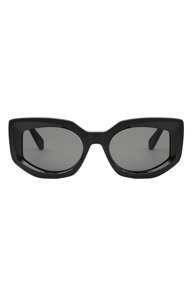 CELINE Butterfly 54mm Sunglasses in Shiny Black /Smoke at Nordstrom