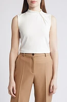 BOSS Emise Mock Neck Sleeveless Top Soft Cream at Nordstrom,