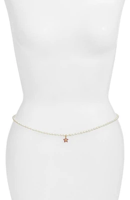 VIDAKUSH Freshwater Pearl Hibiscus Belly Chain at Nordstrom