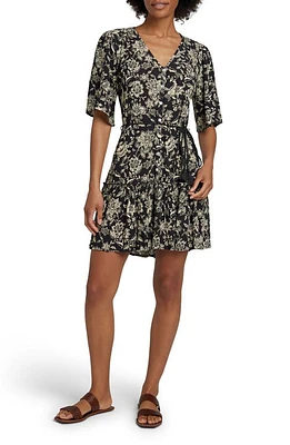 Faherty Orinda Tie Waist Button-Up Crepe Minidress at Nordstrom,