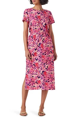 NZT by NIC+ZOE Blurred Floral Midi Dress in Pink Multi at Nordstrom, Size Small