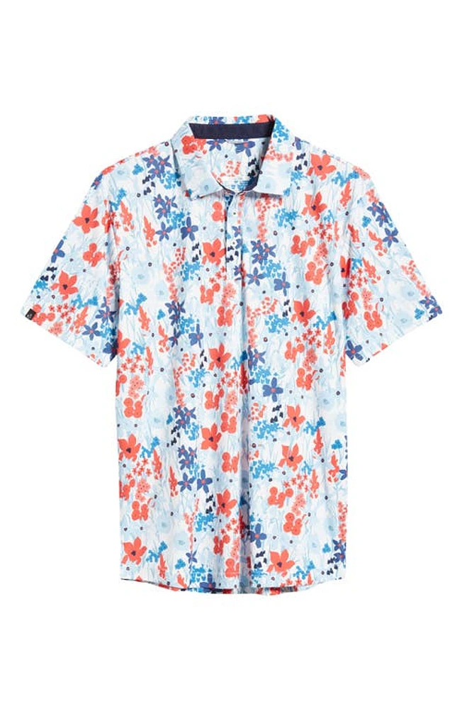 Swannies Lundy Floral Golf Polo Horizon Blue at Nordstrom,