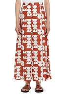 Max Mara Leisure Edile Linen Ankle Wide Leg Pants Rust at Nordstrom,