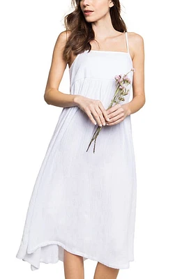 Petite Plume Serene Cotton Gauze Nightgown White at Nordstrom,