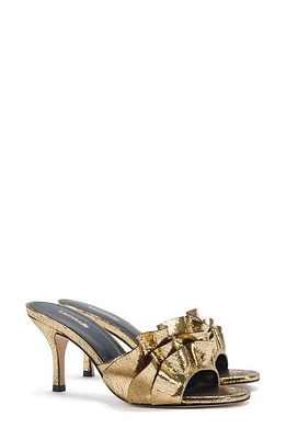 Larroudé Colette Ruffle Slide Sandal Gold at Nordstrom,