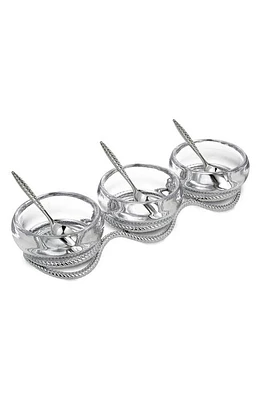 Nambé Braid Triple Condiment Set in Metallic Silver at Nordstrom