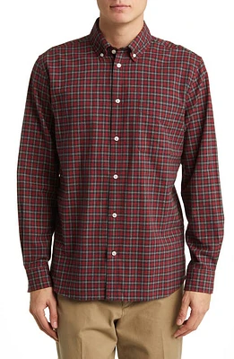 Les Deux Kent Plaid Button-Down Shirt Red/Black at Nordstrom,