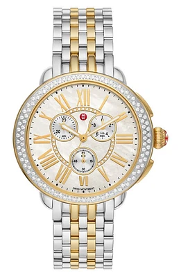 MICHELE Serein Diamond Bracelet Chronograph Watch