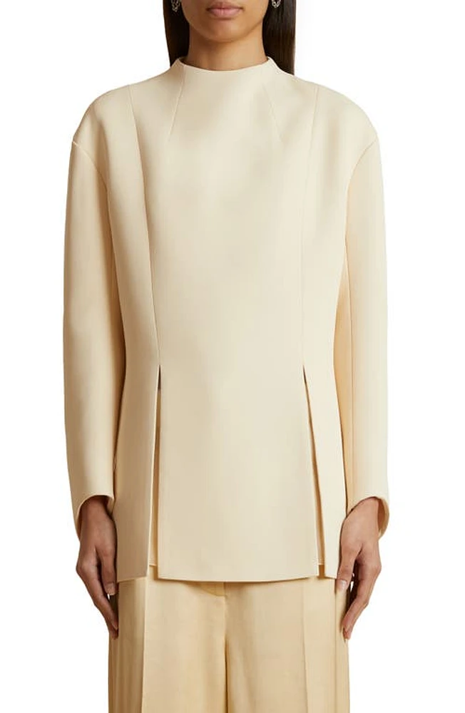 Khaite Mahni Dart Detail Fitted Top Bone at Nordstrom,