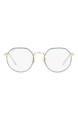 Ray-Ban Unisex Jack 49mm Hexagonal Optical Glasses in Pale Gold at Nordstrom