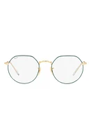 Ray-Ban Unisex Jack 49mm Hexagonal Optical Glasses in Pale Gold at Nordstrom