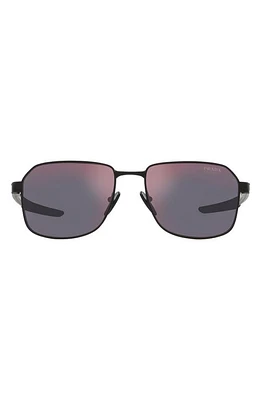 Prada Linea Rossa 57mm Rectangular Sunglasses in Dark Grey at Nordstrom