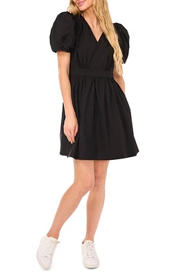 CeCe Puff Sleeve Poplin Dress at Nordstrom,