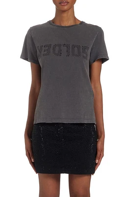 Golden Goose Distressed Logo Graphic T-Shirt Dress Anthracite at Nordstrom,