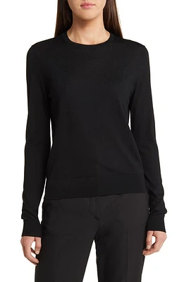 Theory Rega Merino Wool Sweater in Black at Nordstrom, Size Petite