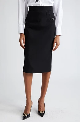 Dolce & Gabbana DG Logo Embellished Pencil Skirt Nero at Nordstrom, Us