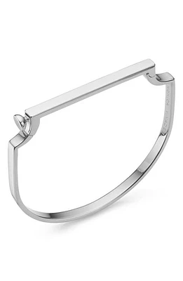 Monica Vinader Signature Thin Bangle Bracelet in Silver at Nordstrom, Size Large