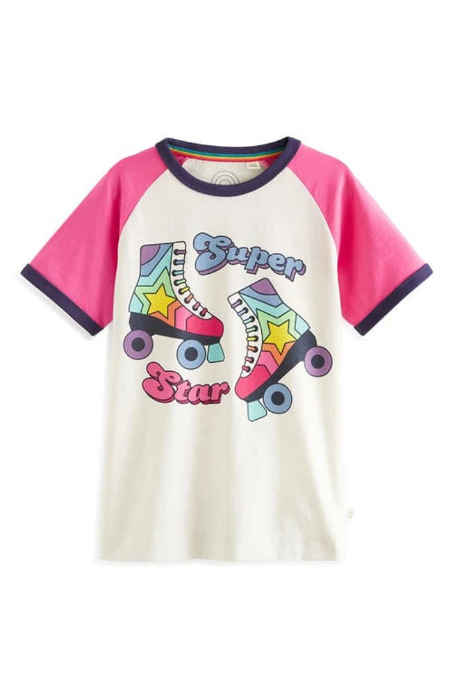 Little Bird Kids' Super Star Roller Skate Cotton Graphic T-Shirt Cream Multi at Nordstrom, Y