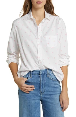 Frank & Eileen Eileen Relaxed Button-Up Shirt in Pink Messy Hearts at Nordstrom, Size Small