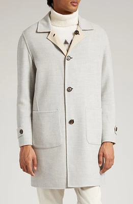 Eleventy Reversible Double Face Wool Coat Light Grey-Sand-White at Nordstrom, Us