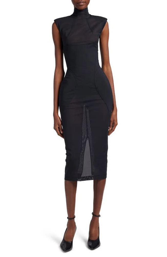 Alaïa Turtleneck Midi Dress Noir at Nordstrom, Us