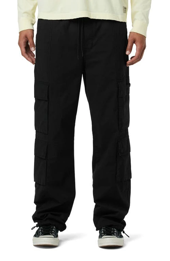 Hudson Jeans Drawstring Stretch Cotton Cargo Pants in Black at Nordstrom, Size X-Large