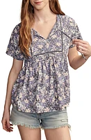 Lucky Brand Print Pintuck Knit Top Multi at Nordstrom,