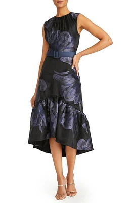 Kay Unger Beatrix Belted Floral High-Low Cocktail Dress at Nordstrom,