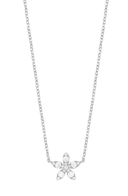 Bony Levy Mika Diamond Flower Pendant Necklace in 18K White Gold at Nordstrom