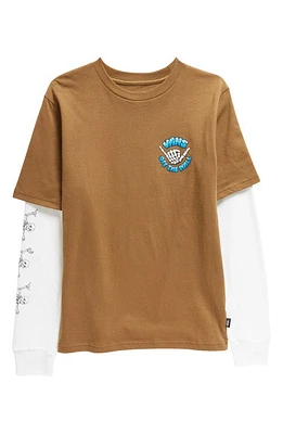 Vans Kids' 66 Shredders Twofer Short Sleeve & Long Sleeve T-Shirt Set in Sepia at Nordstrom