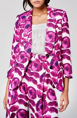 Smythe Dickens Floral Shawl Collar Jacket Begonia at Nordstrom,