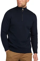 Barbour Cotton Half Zip Sweater Navy at Nordstrom,