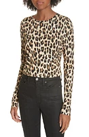 Alice + Olivia Delaina Leopard Print Crop Top Textured at Nordstrom,